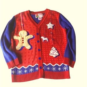 Gingerbread Christmas Cardigan Sweater